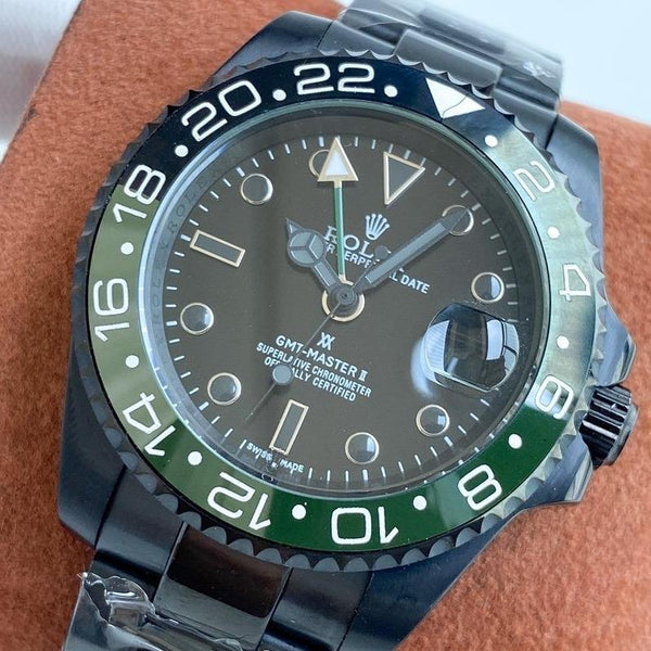 GMT-MASTER II CUSTOM BLACK CASE GREEN BLACK BEZEL