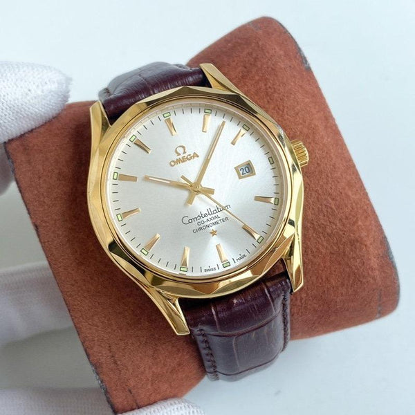 CONSTELLATION 40 GOLD CASE LEATHER STRAP