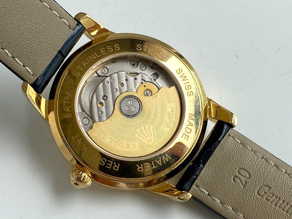 OYSTER PERPETUAL 40MM GOLD CASE LEATHER STRAP