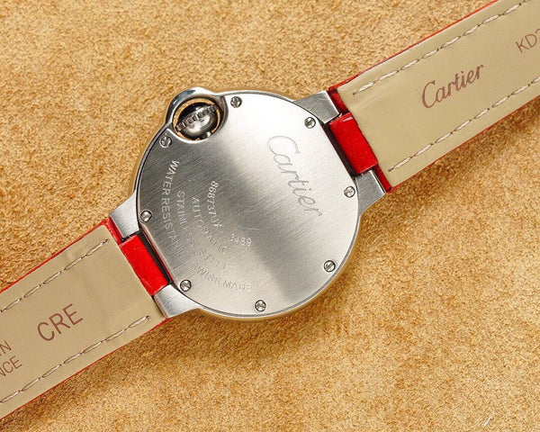 PALLONCINO BLU CASSA IN ACCIAIO 33MM NUMERI IN DIAMANTI CINTURINO IN PELLE