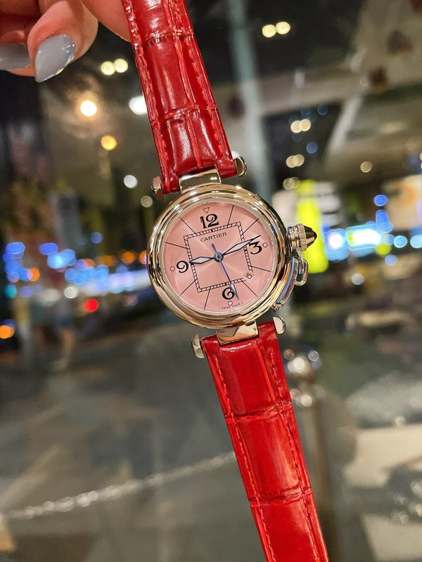 PASHA DE CARTIER QUARZO 35MM QUADRANTE ROSA