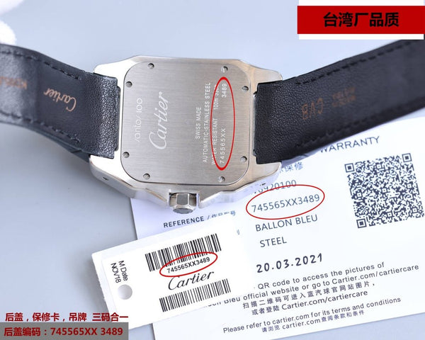 SANTOS 100XL 42MM DIAMOND STEEL CASE