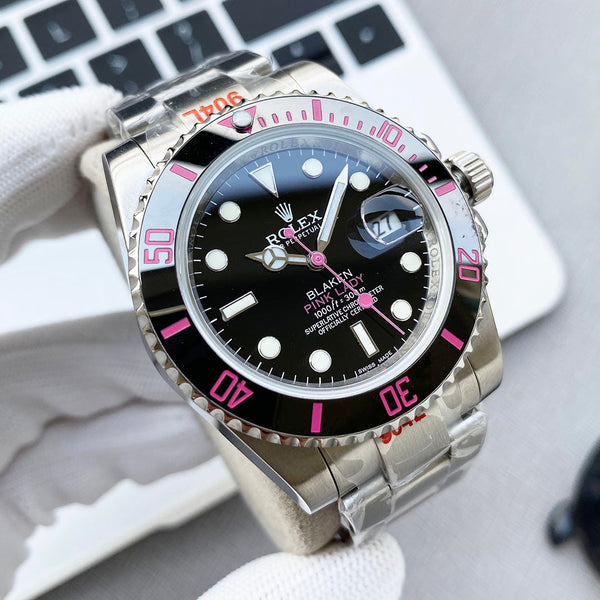SUBMARINER DATE 40MM CUSTOM PURPLE BEZEL BLACK DIAL