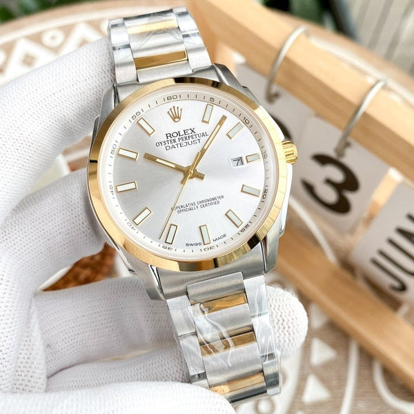 DATEJUST 40MM SMOOTH BEZEL GOLD STEEL