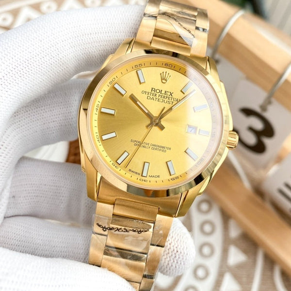 DATEJUST 40MM SMOOTH BEZEL GOLD STEEL