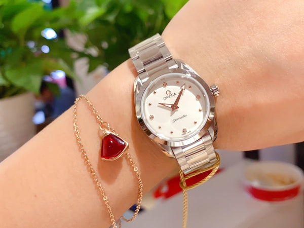 AQUA TERRA 28MM QUARTZ STEEL WHITE DIAL