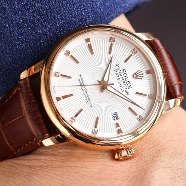 OYSTER PERPETUAL 41MM WHITE DIAL DIAMOND NUMERALS