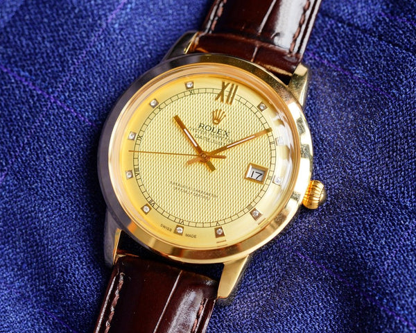 OYSTER PERPETUAL 41MM GOLD CASE DIAMOND NUMERALS