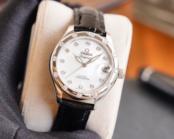 DE VILLE LADYMATIC 31MM DIAMOND BEZEL MOP DIAL