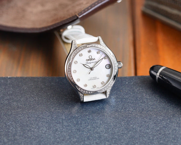 DE VILLE LADYMATIC 31MM DIAMOND BEZEL MOP DIAL