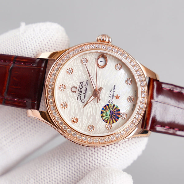 CONSTELLATION 33MM AUTOMATIC ROSE GOLD DIAMOND BEZEL