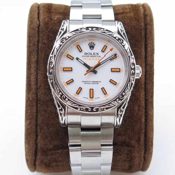MILGAUSS 40 HAND ENGRAVED CASE WHITE DIAL