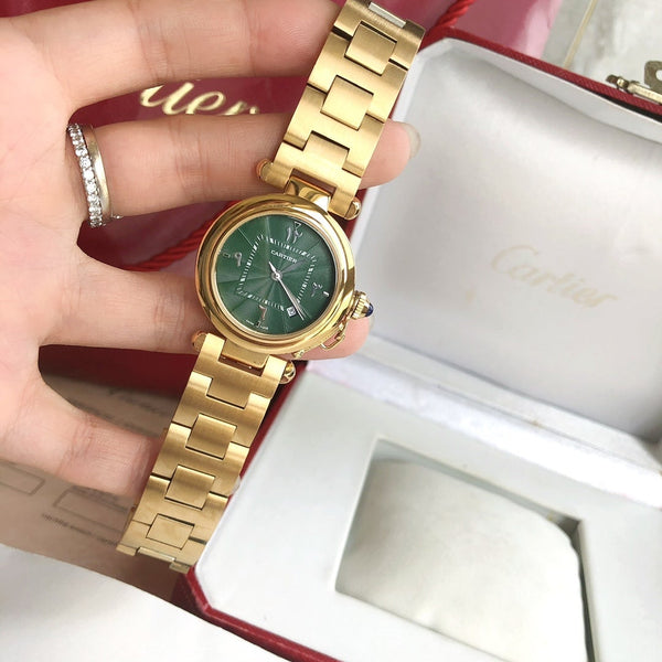 CARTIE PASHA 35MM QUARZO CASSA ORO QUADRANTE BLU