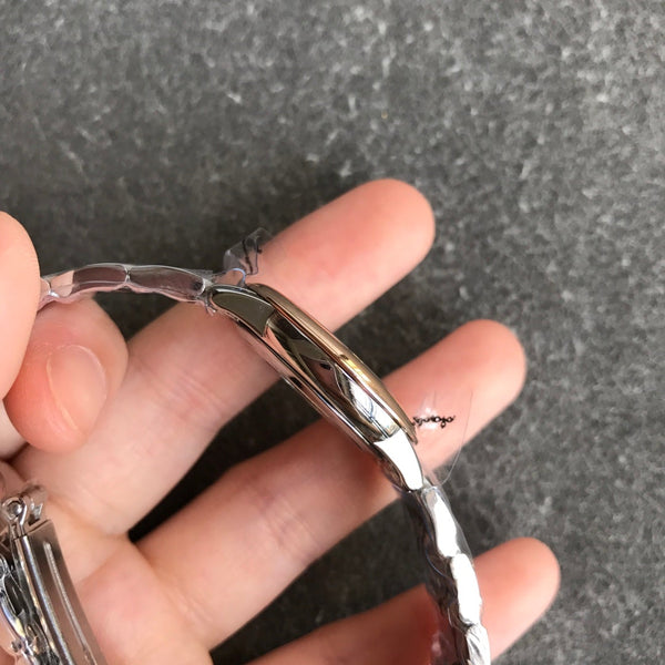 DEVILLE PRESTIGE 27MM QUARTZ ROSE GOLD STEEL MOP DIAL