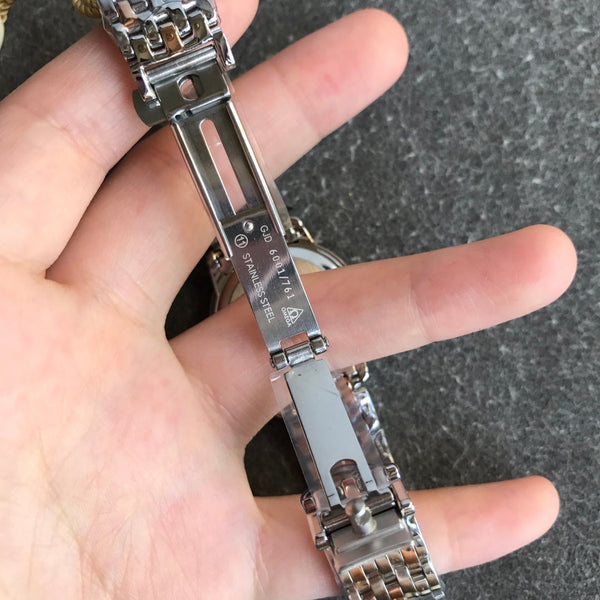 DEVILLE PRESTIGE 27MM QUARTZ ROSE GOLD STEEL DIAMOND NUMERALS