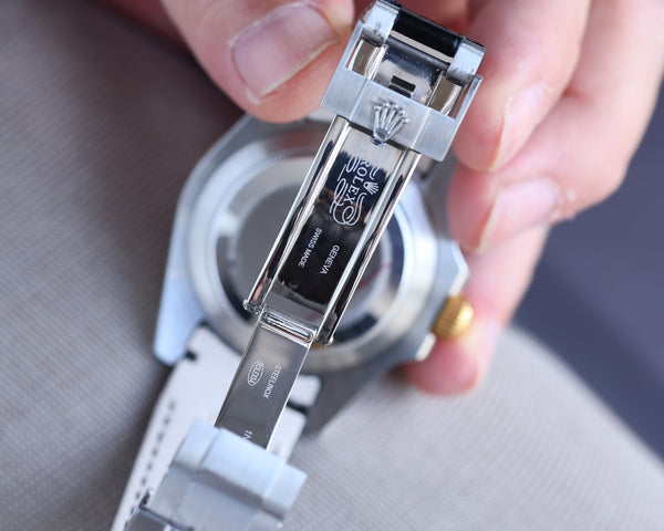 SUBMARINER DATE 40 CASSA IN ACCIAIO ORO CERAMICA NERA PELLE