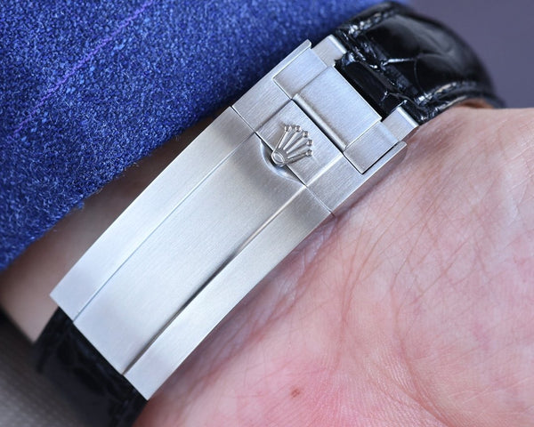 SUBMARINER DATE 40 CASSA IN ACCIAIO ORO CERAMICA BLU PELLE