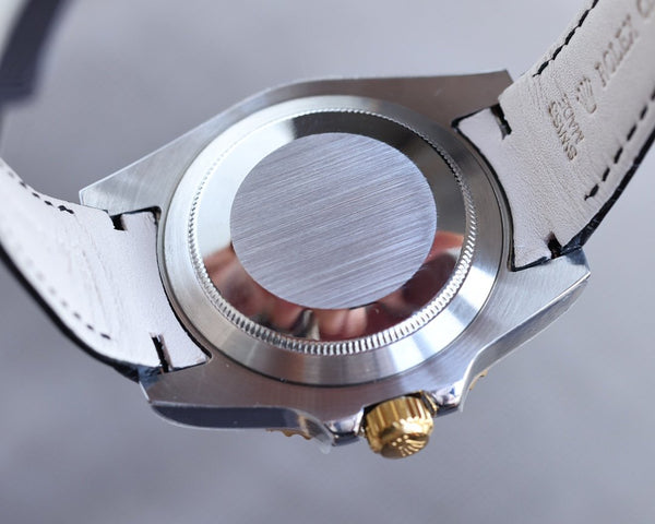 SUBMARINER DATE 40 CASSA IN ACCIAIO ORO CERAMICA BLU PELLE