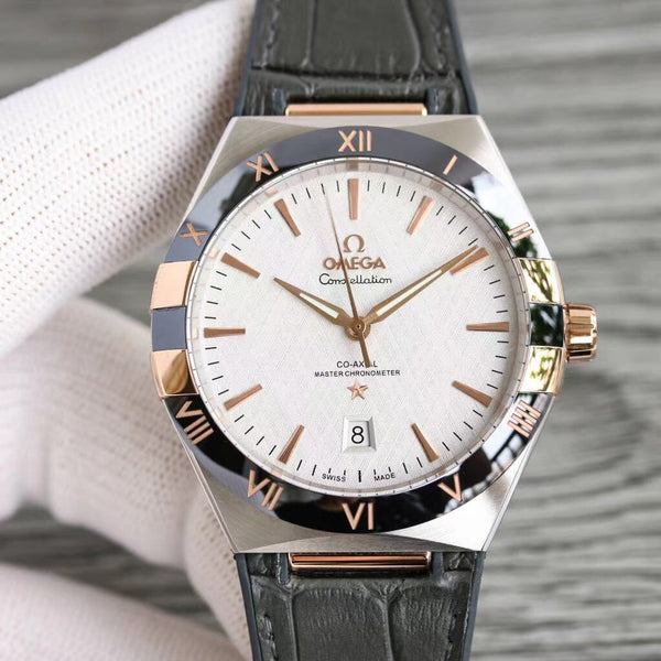 CONSTELLATION 41MM GOLD CASE BLACK LEATHER