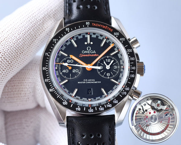 SPEEDMASTER RACING 44 CERAMIC BLACK DIAL LEATHER