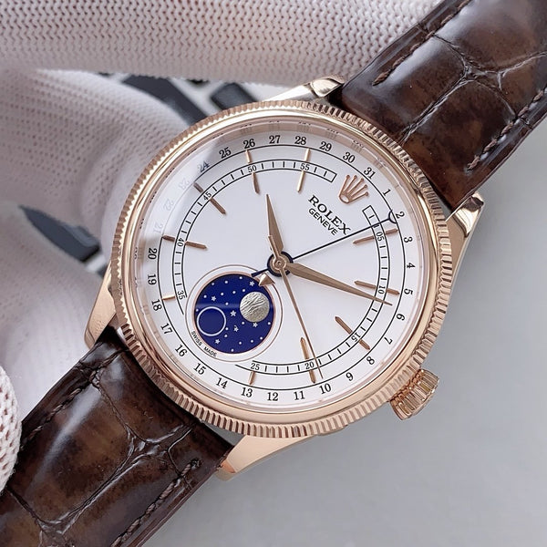 CELLINI MOONPHASE 39MM ROSE GOLD WHITE DIAL