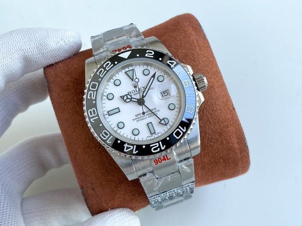 GMT-MASTER II CUSTOM CERAMICA LUNETTA NERA QUADRANTE BIANCO