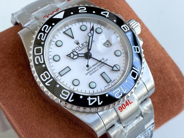 GMT-MASTER II CUSTOM CERAMICA LUNETTA NERA QUADRANTE BIANCO