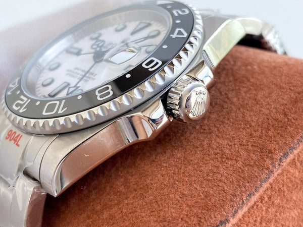 GMT-MASTER II CUSTOM CERAMICA LUNETTA NERA QUADRANTE BIANCO