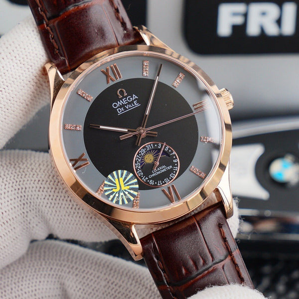 DEVILLE CHRONOMETER 40MM MOONPHASE GREY BLACK DIAL