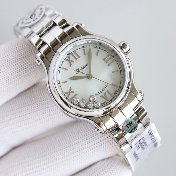 HAPPY SPORT 33MM QUARZ GOLD STEEL MOP DIAL