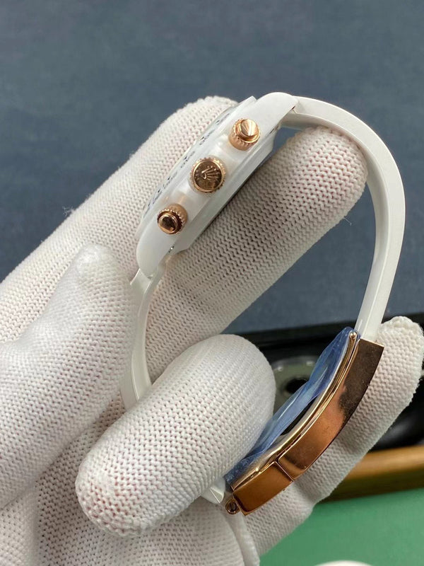 DAYTONA CUSTOM 40MM WHITE CERAMIC YELLOW WHITE DIAL