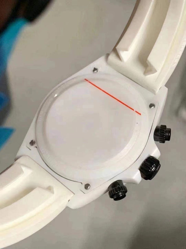 DAYTONA CUSTOM AET 40MM CUSTOM WHITE CERAMIC BLACK WHITE DIAL