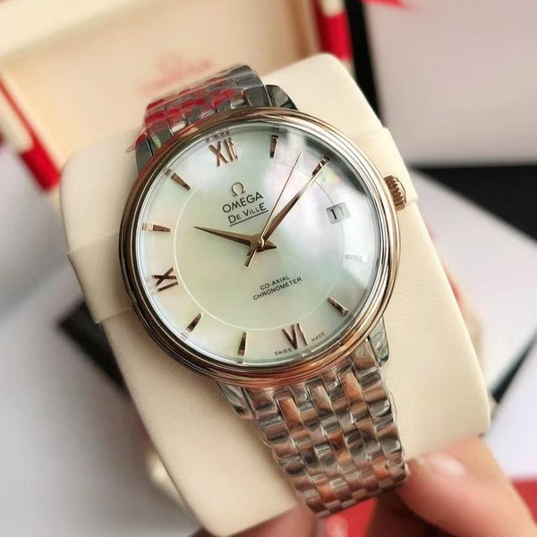 DE VILLE PRESTIGE 39.5 GOLD STEEL MOP DIAL