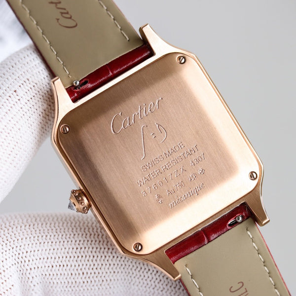 SANTOS DUMONT XL ROSE GOLD DIAMOND BEZEL