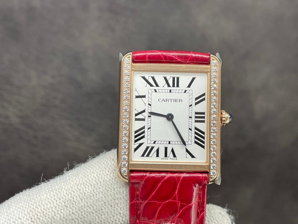 TANK LOUIS DE CARTIER QUARTZ GOLD CASE DIAMOND BEZEL