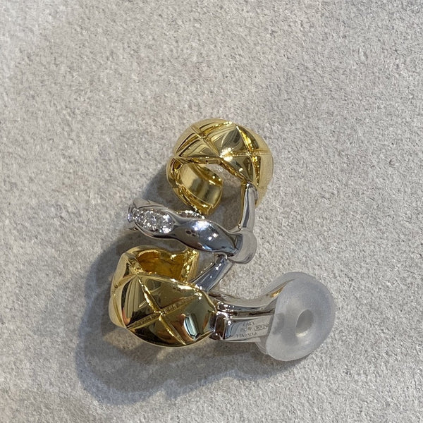 CRUSH EARRINGS QUILTED MOTIF PINK GOLD AND SILVER