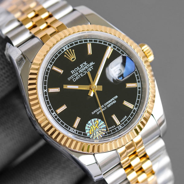 DATEJUST 36MM TWO-TONE BLACK DIAL JUBILEE