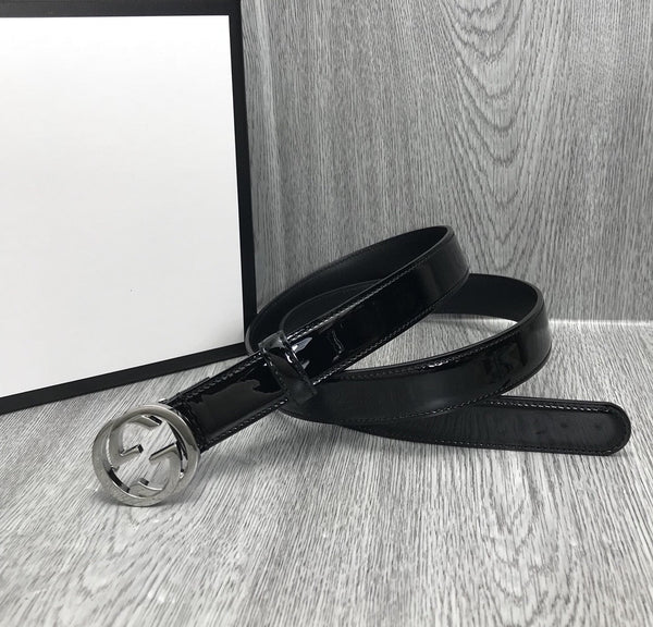 CINTURA GG CON FIBBIA G INTERCETTATA 25MM PELLE NERA