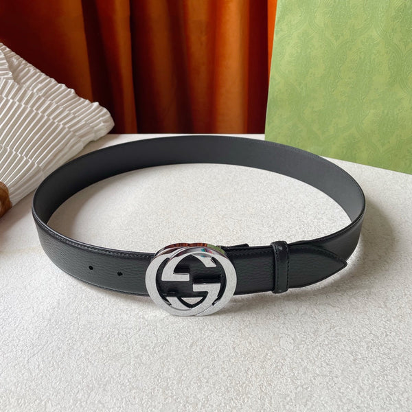 CINTURA GG CON FIBBIA G INTERCETTATA IN PELLE NERA