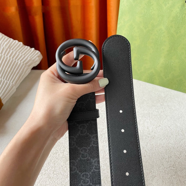 DOUBLE G BLACK BUCKLE 40MM BLUE CANVAS