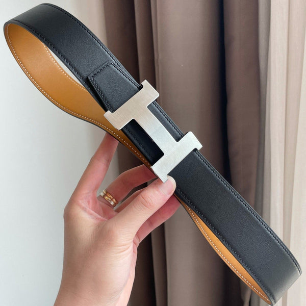 H CONTANCE BELT 38MM BLACK GOLD LEATHER