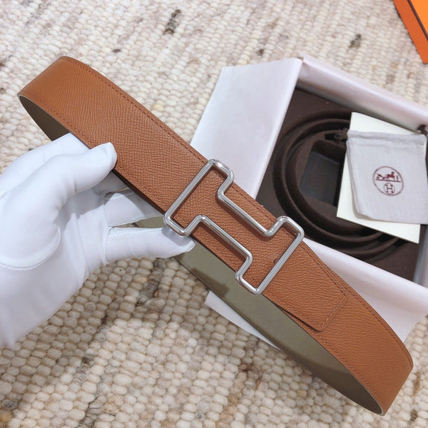 H TONIGHT BELT 38MM BROWN GREEN GREY LEATHER