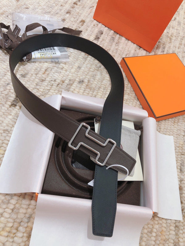 CINTURA H TONIGHT 38MM PELLE BLU PRUSSIANO CIOCCOLATO