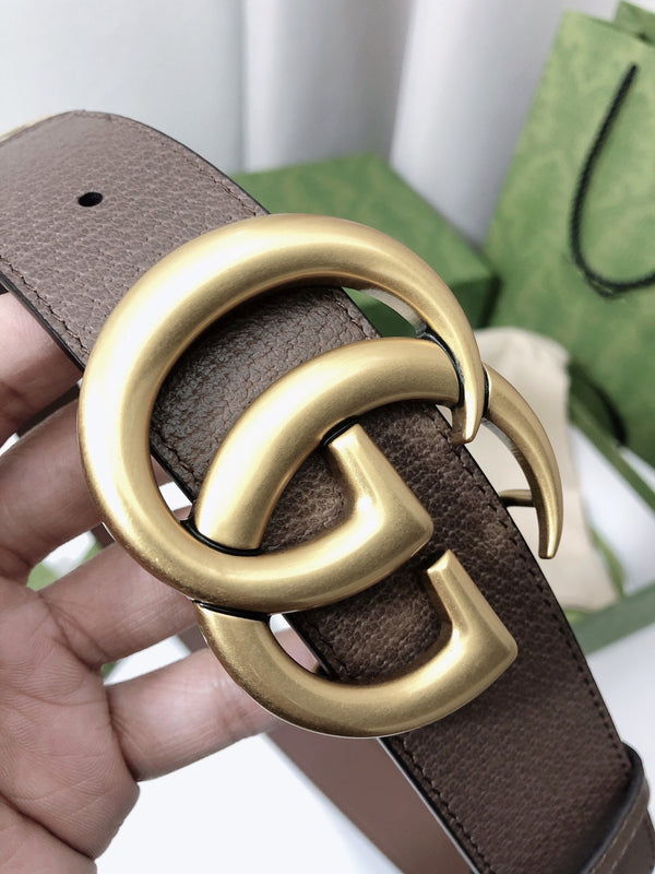 CINTURA GG 40MM FIBBIA ORO TELA BEIGE