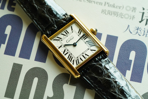 TANK MUST DE SOLO 30MM CASSA IN ORO CINTURINO IN PELLE