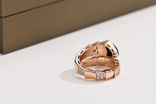 ANELLO SERPENTI ORO ROSA DIAMANTI ONICE