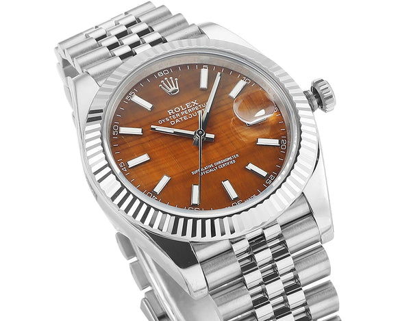 DATEJUST 41MM CUSTOM STEEL CASE TIGER EYE DIAL