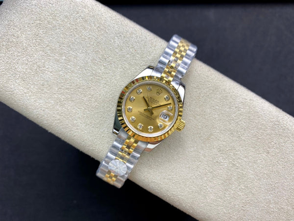 DATEJUST 28 TWO-TONE GOLD STEEL