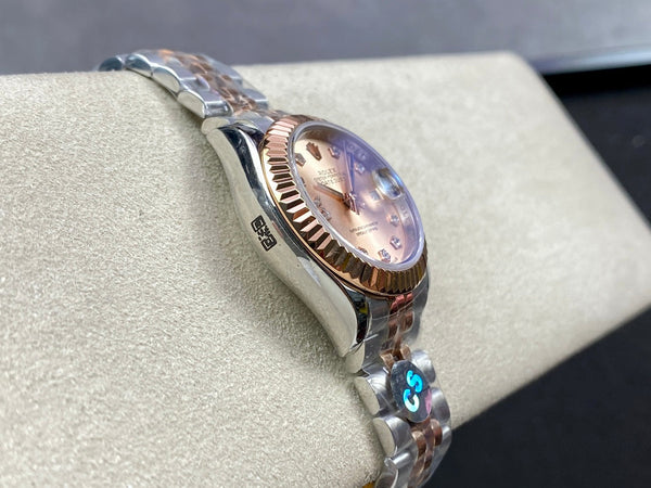 DATEJUST 28 TWO-TONE PINK GOLD STEEL