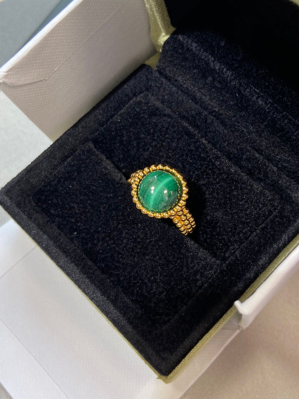 COULEURS MALACHITE PINK GOLD RING